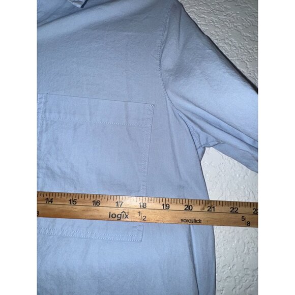 Forever 21 Light Blue Long Sleeve Button-Down Shirt Dress W/ Pocket L - Picture 10 of 10